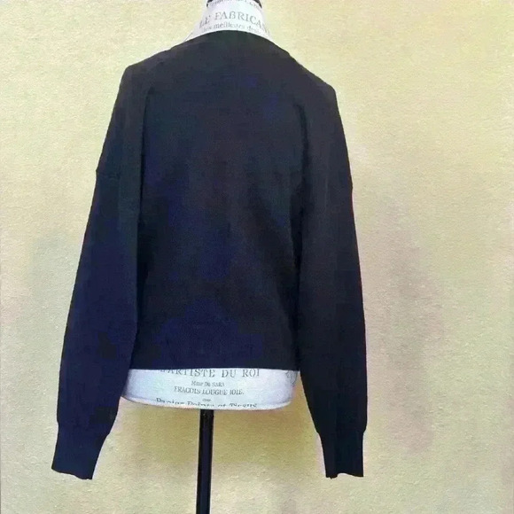 Ciebon V-Neck Black Cardigan Sweater With Rhinestone Buttons Medium New With Tag - Picture 2 of 7